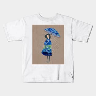 starry night rainy day Kids T-Shirt